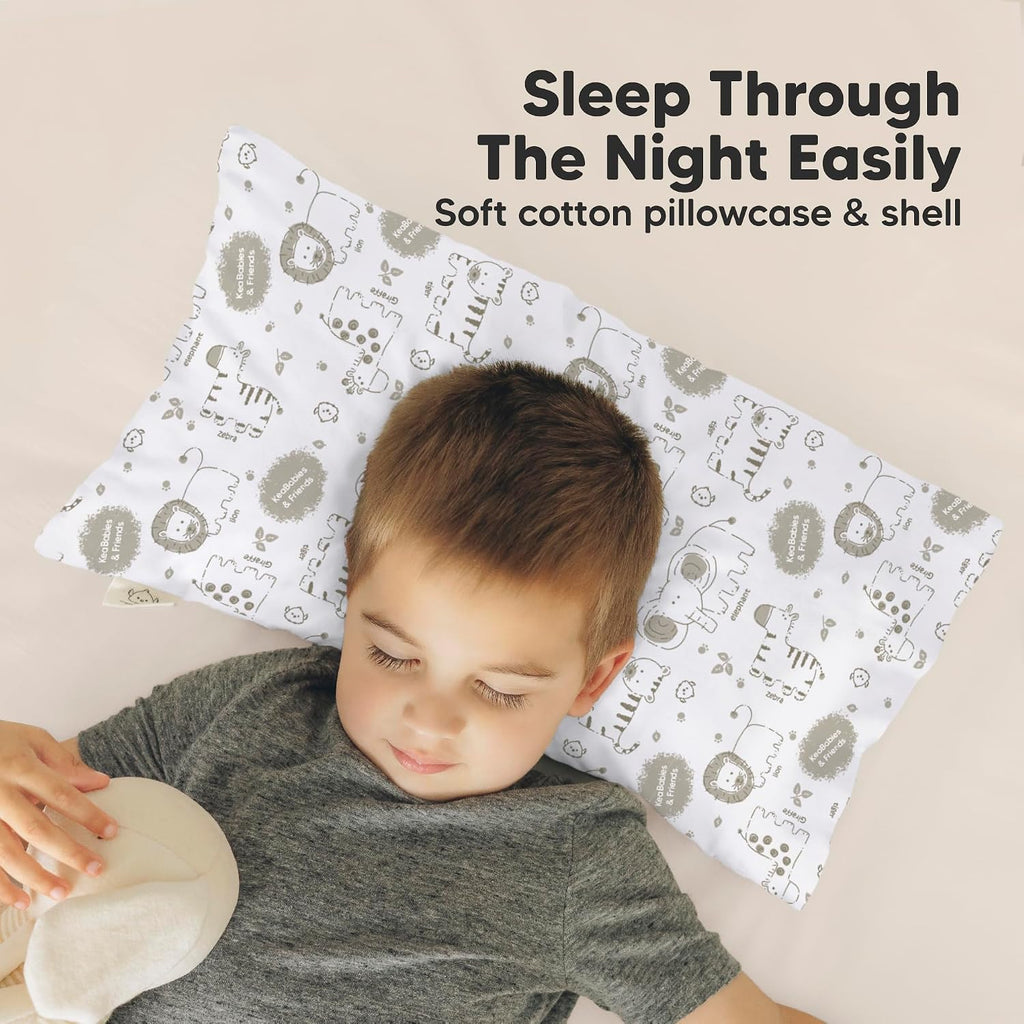 Toddler Pillow with Pillowcase - 10x18 My Little Dreamy Kids Travel Bed Pillows for Sleeping, Organic Cotton Small Pillowcase, Soft &…