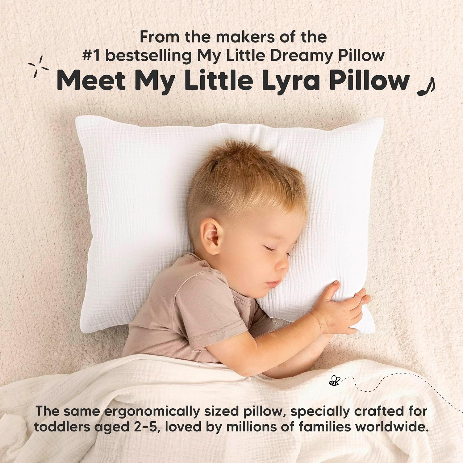 KeaBabies Toddler Pillow with Pillowcase – 13x18 Soft, Breathable Organic Cotton Muslin Kids Pillow for Sleeping, Travel, Preschool Nap…