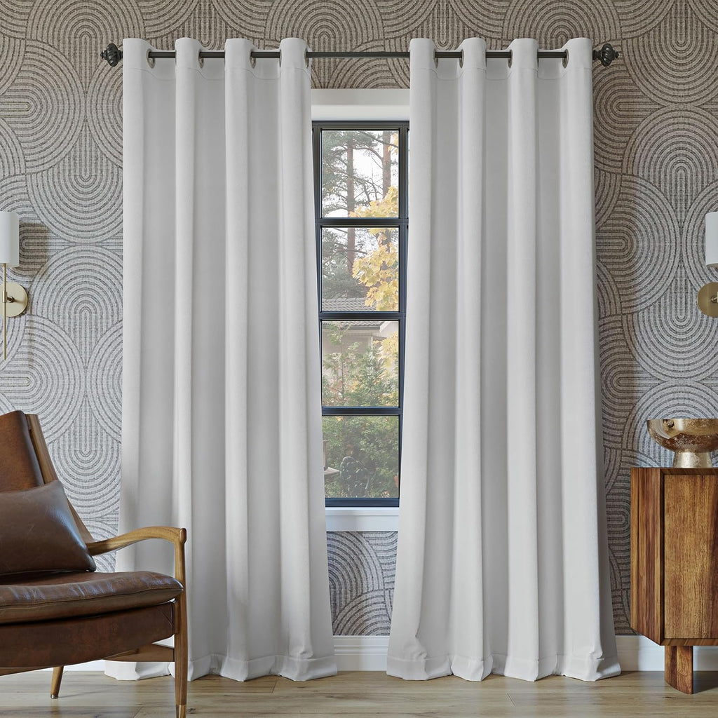 Sun Zero Nordic Theater Grade Extreme 100% Blackout Grommet Curtain Single Panel, 52" x 120", Pearl