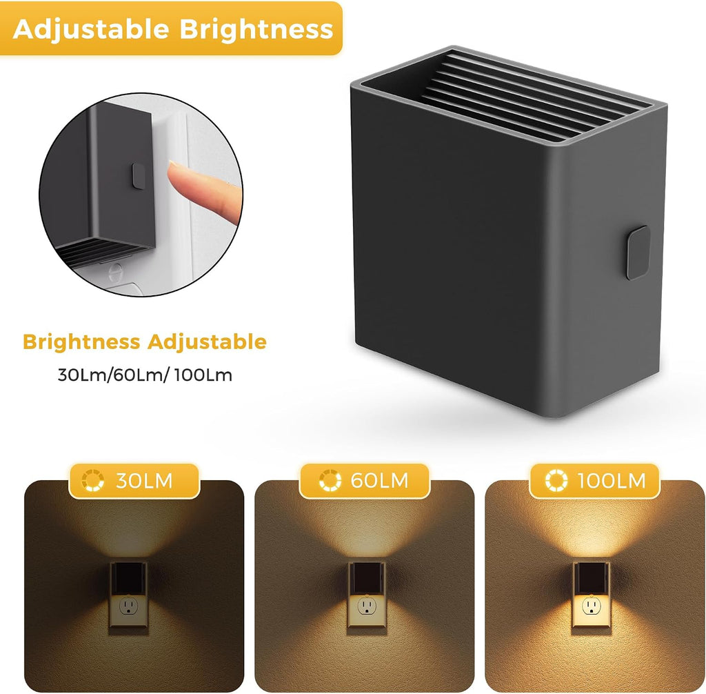 L LOHAS LED Night Light, Night Lights Plug into Wall,[2-Pack] Dusk to Dawn Sensor, Brightness Adjustable,3000K Soft White, Plug in…