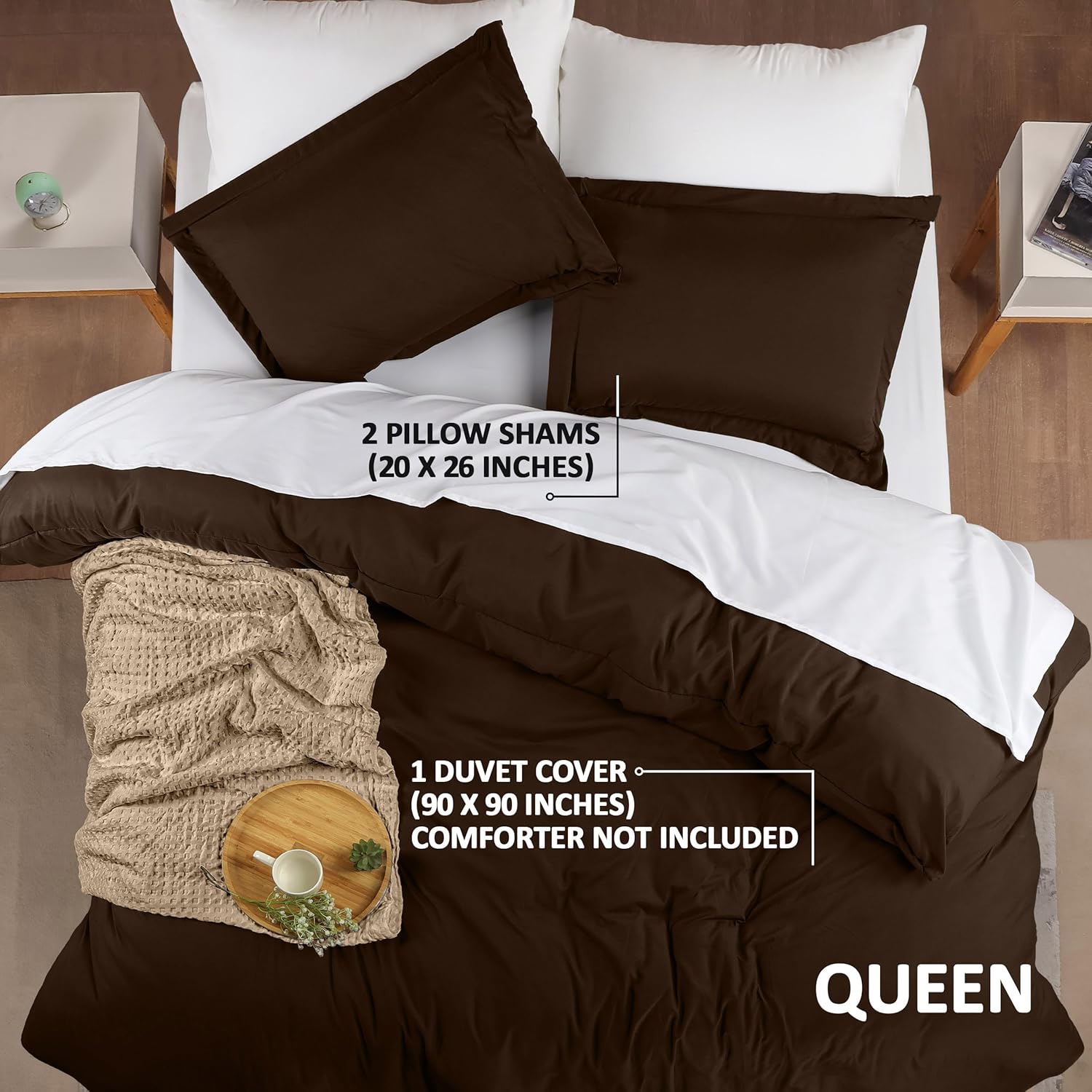 Utopia Bedding Duvet Cover Queen Size - 3 Piece with Zipper Closure - 1 Comforter Cover 90X90 Inches & 2 Pillow Shams 20X26 Inches…