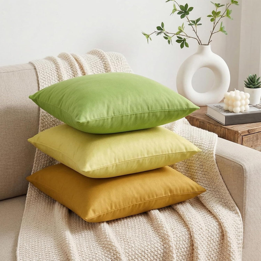Thmyo 4-Pack 100% Cotton Comfortable Solid Decorative Throw Pillow Case, Square Cushion Cover Pillowcase Sublimation Blank Pillow Covers DI…