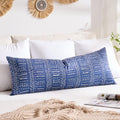 BONSTRAP Decorative Lumbar Pillow Covers Farmhouse Boho Cushion Covers 14X36 Neutral Vintage Blue Body Pillow Covers 1 Piece for Cou…