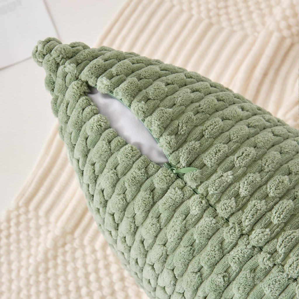 KevinTextile Kevin Textile Spring 20x54 Inch Long Body Lumbar 1 Pack Boho Decorative Throw Pillow Cover Soft Striped Corduroy Rectangle Cus…