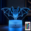 Bat Illusion Night Light, Remote, 16 Colors Changing RGB Flashing Mode Dimmable LED Lamp, Birthday Holiday Gifts for Boys Girls Teens…