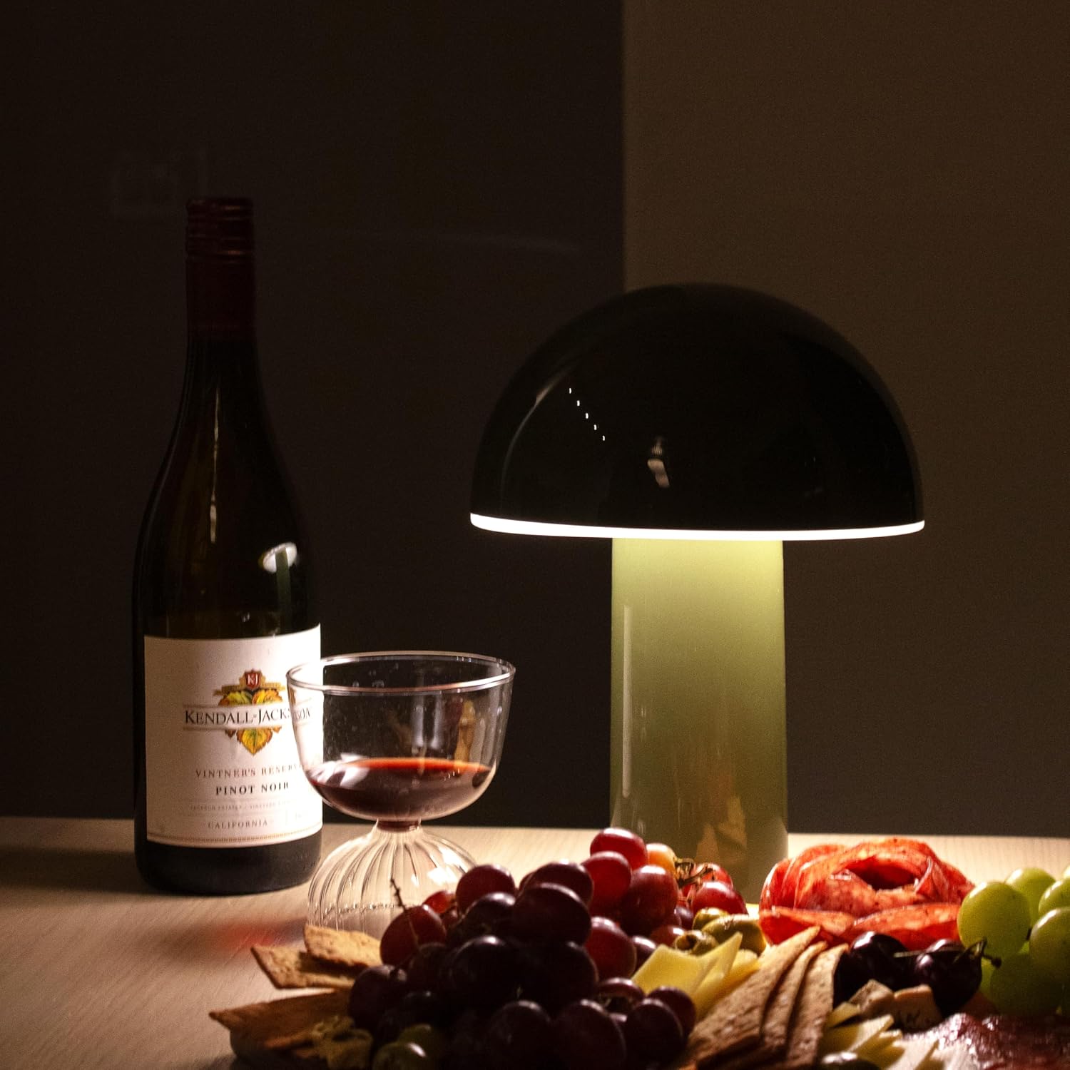 Brightech Celia Table Lamp – 10" Touch-Controlled Mushroom Desk Lamp, Cordless & Dimmable LED, Portable Bedside Night Light, Sustainable Mo…