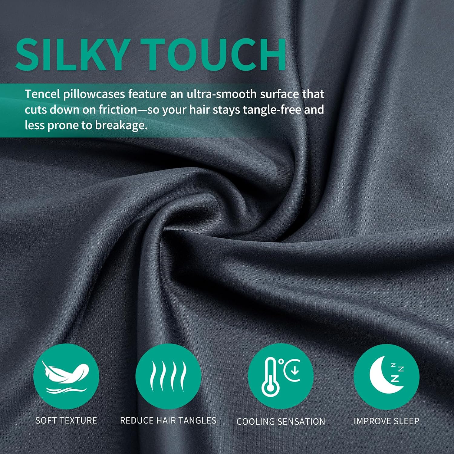 Stnomyhome 100% Eucalyptus Tencel Lyocell Cooling Pillowcase Set of 2, Moisture Wicking, Temperature Regulating, Soft &Smooth Sateen Pillow…