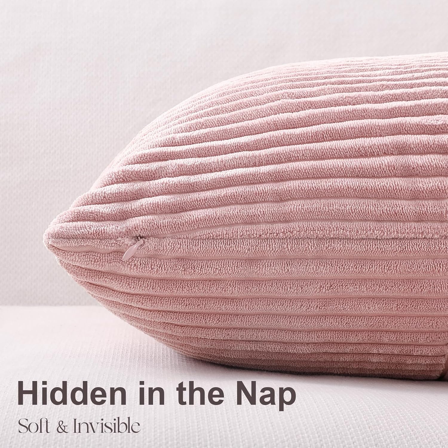 Topfinel BlushPink Throw Pillow Covers 20x20 Set of 4, Baby Pink Boho Soft Corduroy Home Decor Cushion Cases for Couch, Living Room, Bedroom, S…