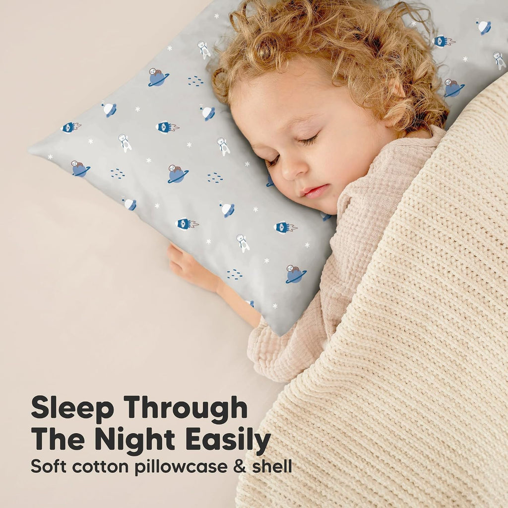 Toddler Pillow with Pillowcase - 13x18 My Little Dreamy Kids Travel Bed Pillows for Sleeping, Organic Cotton Small Pillowcase, Soft &…