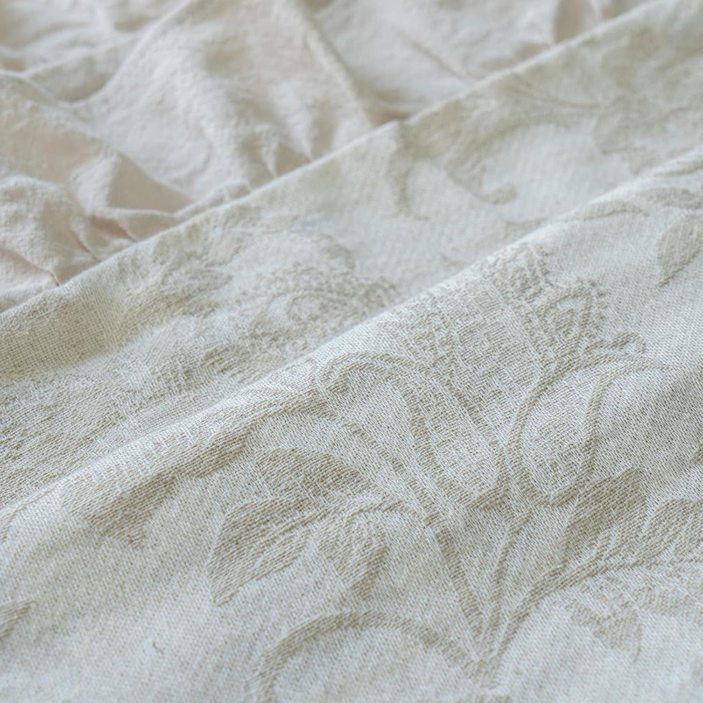 Pillow Shams Set of 2 Linen-Cotton Jacquard Fabric and Washed 100% Cotton Retro Ruffle Flounces Trim Solid Beige Decorative Pillow Cases…