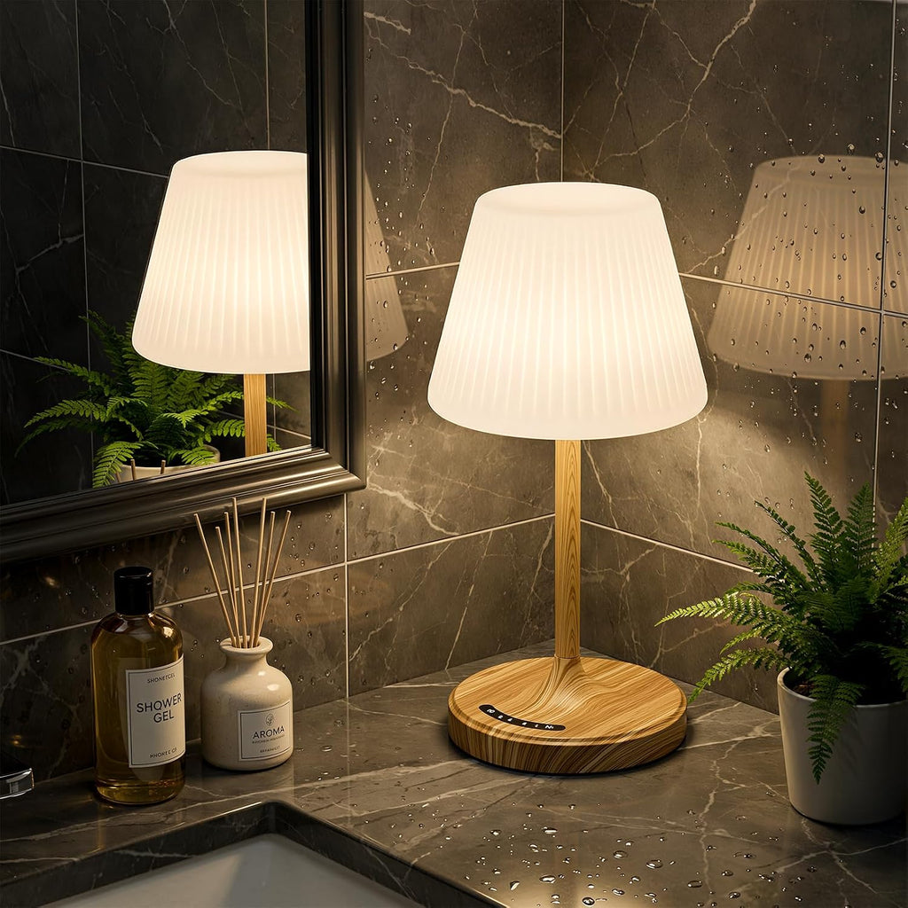 Audles Shower Lamp Waterproof Bathroom Lamp for Inside Shower Bathtub, Rechargeable Cordless Table Lamp with 4000mah Battery, Touch Dimmabl…