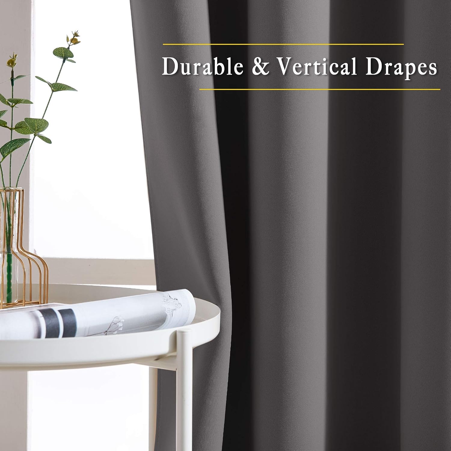 Nicetown Blackout Window Curtains 63 inch Length 2 Panels - Grommet Top Room Darkening Thermal Insulated Solid Vertical Drapes for Bedroom/…