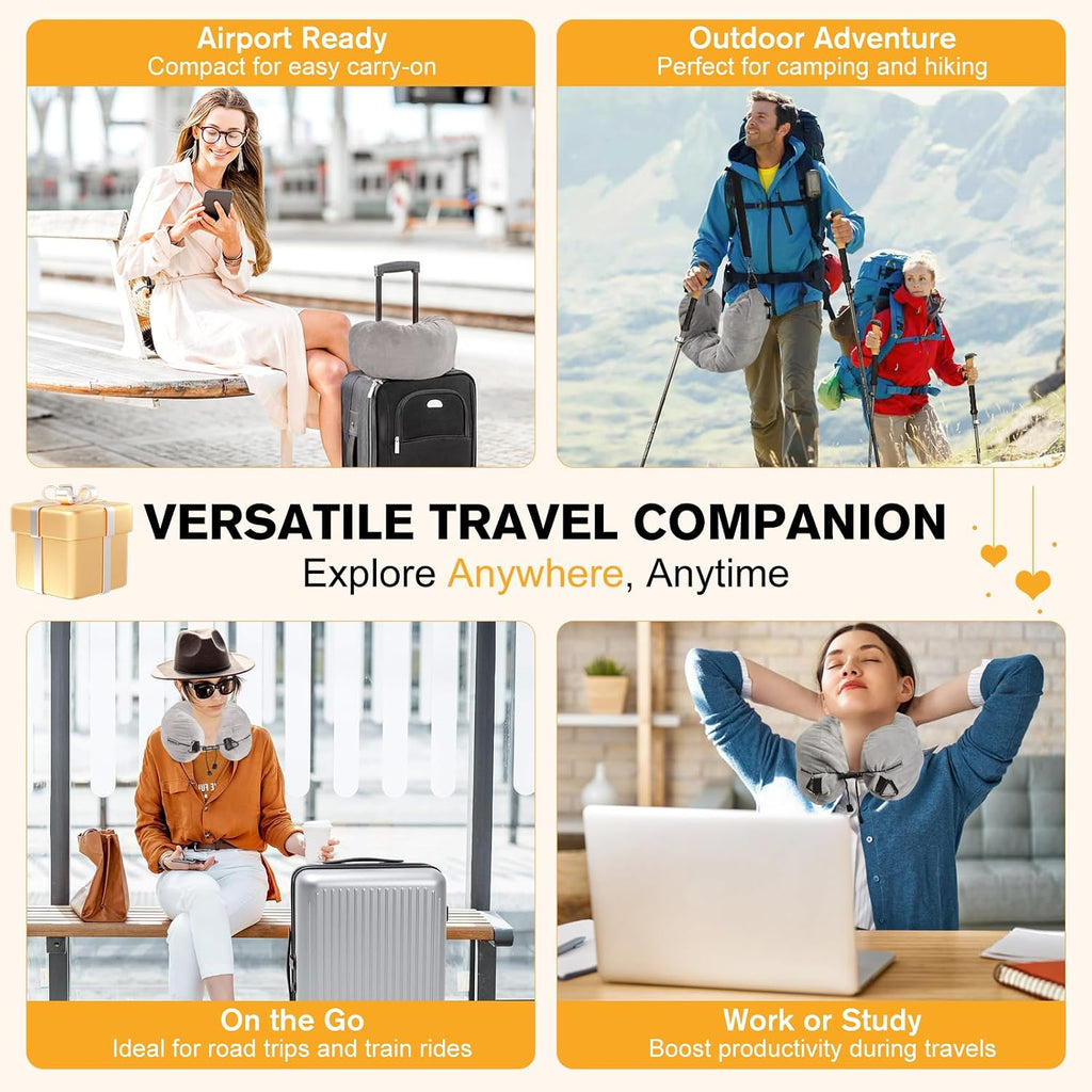 DreamShore Travel Pillow for Extra Luggage: Stuffable Neck Pillow with Adjustable Neck Size | Fits 3+ Days of Travel Essentials |…
