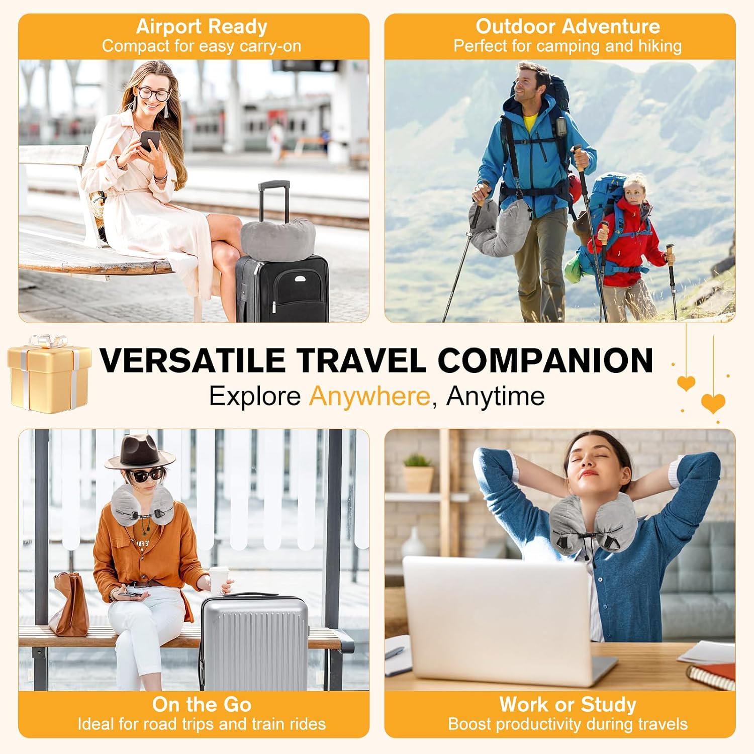 DreamShore Travel Pillow for Extra Luggage: Stuffable Neck Pillow with Adjustable Neck Size | Fits 3+ Days of Travel Essentials |…