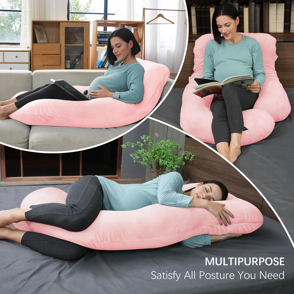 Moonpark MOON PARK Pregnancy Pillows for Sleeping - U Shaped Full Body Maternity Pillow with Removable Cover - Support for Back, Legs, Bell…