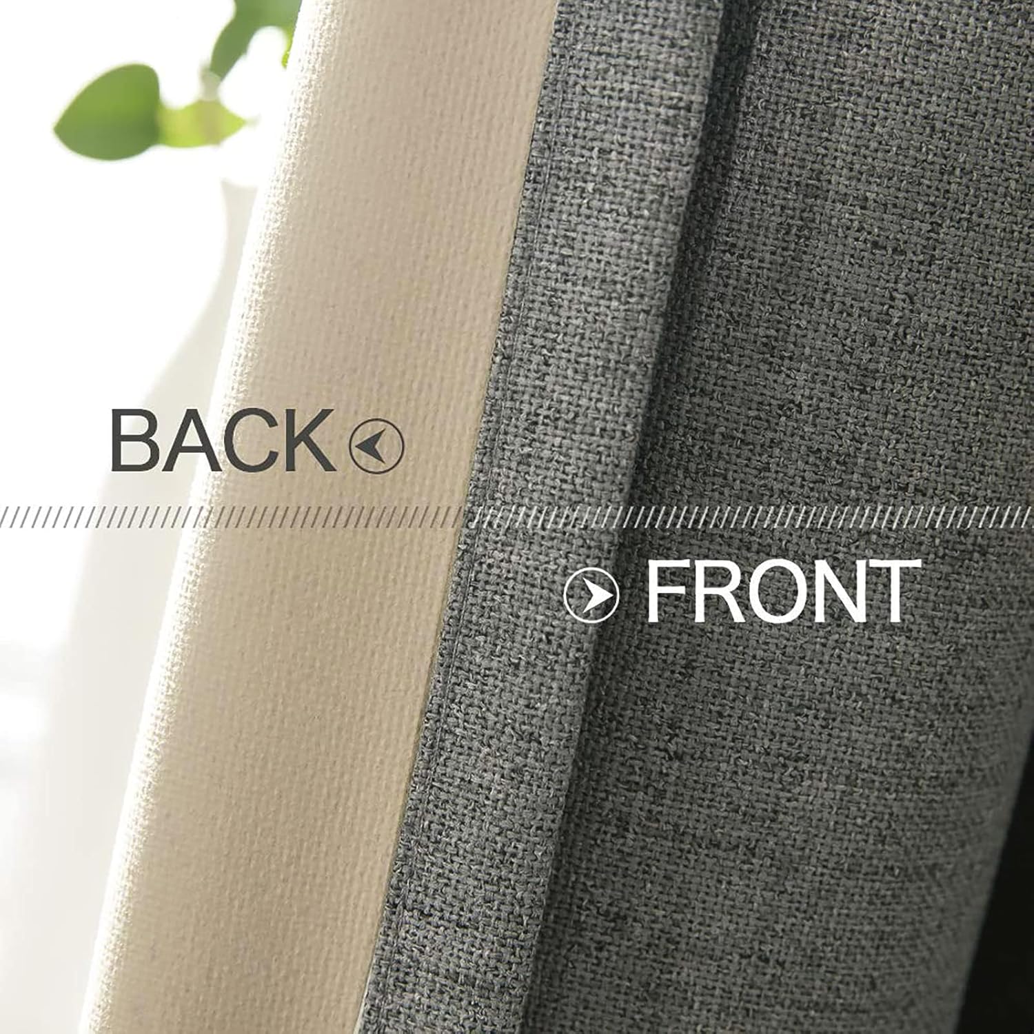 Miulee Linen Blackout Curtains and Drapes 100% Room Darken Thermal Insulated Grommet Window Panels with Coating 2 PCs W 42 x L 63 inches Da…