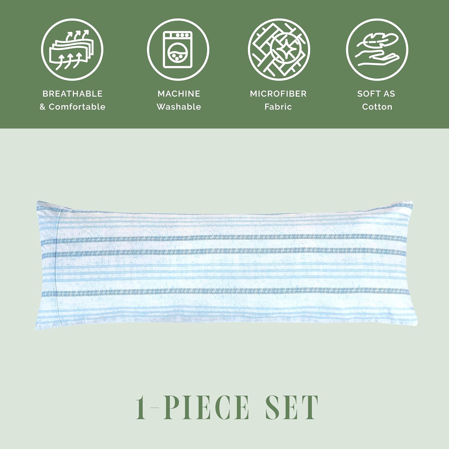 Elegantcomfort Elegant Comfort Ultra Soft 1-Piece Set Striped Print Pillowcases - 1500 Hotel Quality Microfiber, Soft and Smooth Hidden Zip…