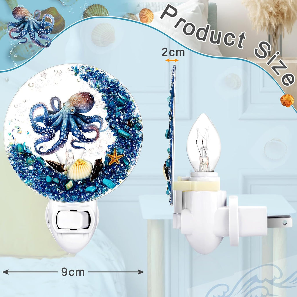 Hortsun Plug in Seashell Night Light Ocean Sea Animal Decorative Night Light Plug in Beach Lamps Vintage Ocean Lamps for Adult for Home…