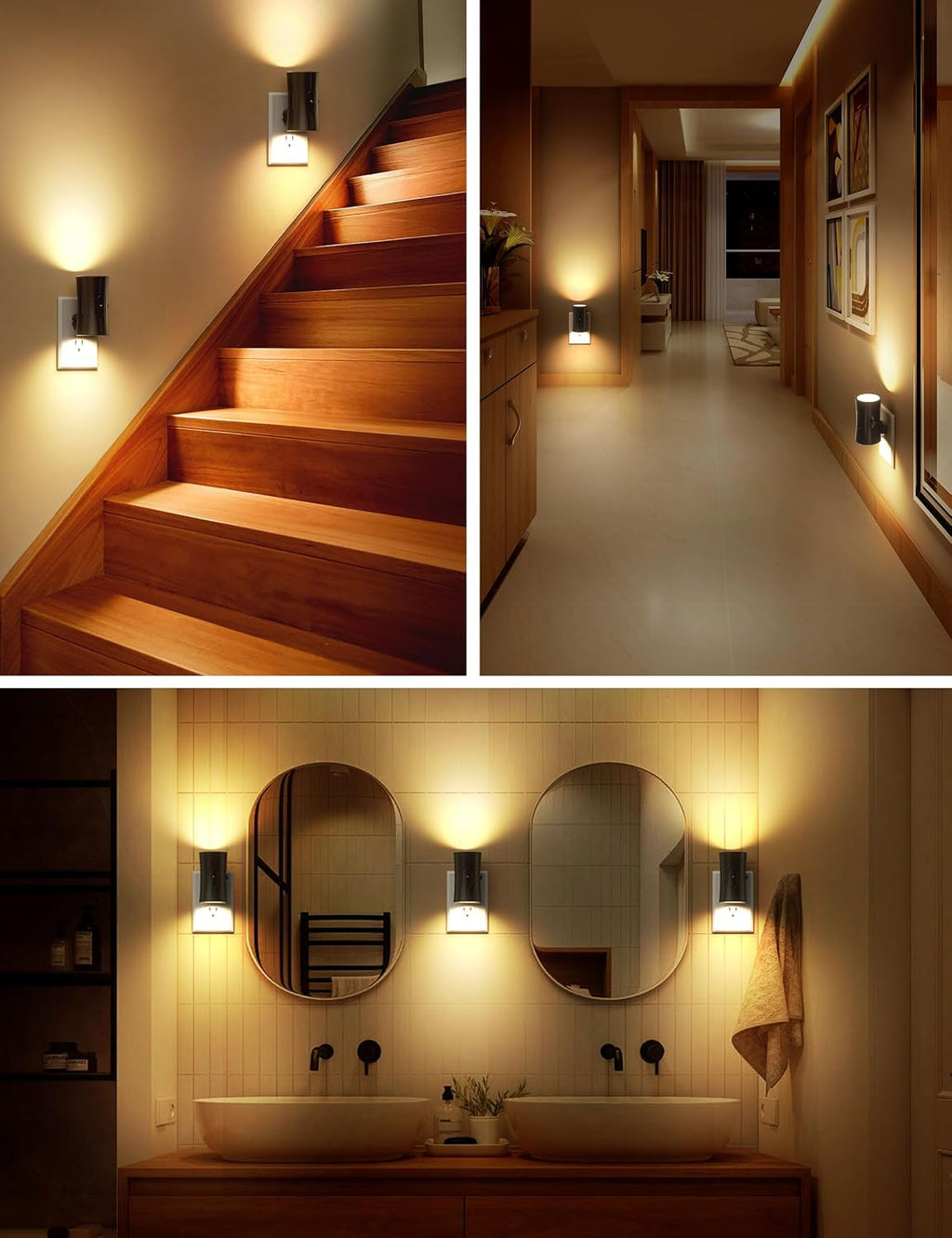 Sujeet LED Night Lights Plug into wall, Bright Night Light, Dusk to Dawn Sensor, Soft White 3000K, 0-100LM Adjustable Brightness, Dimmable…