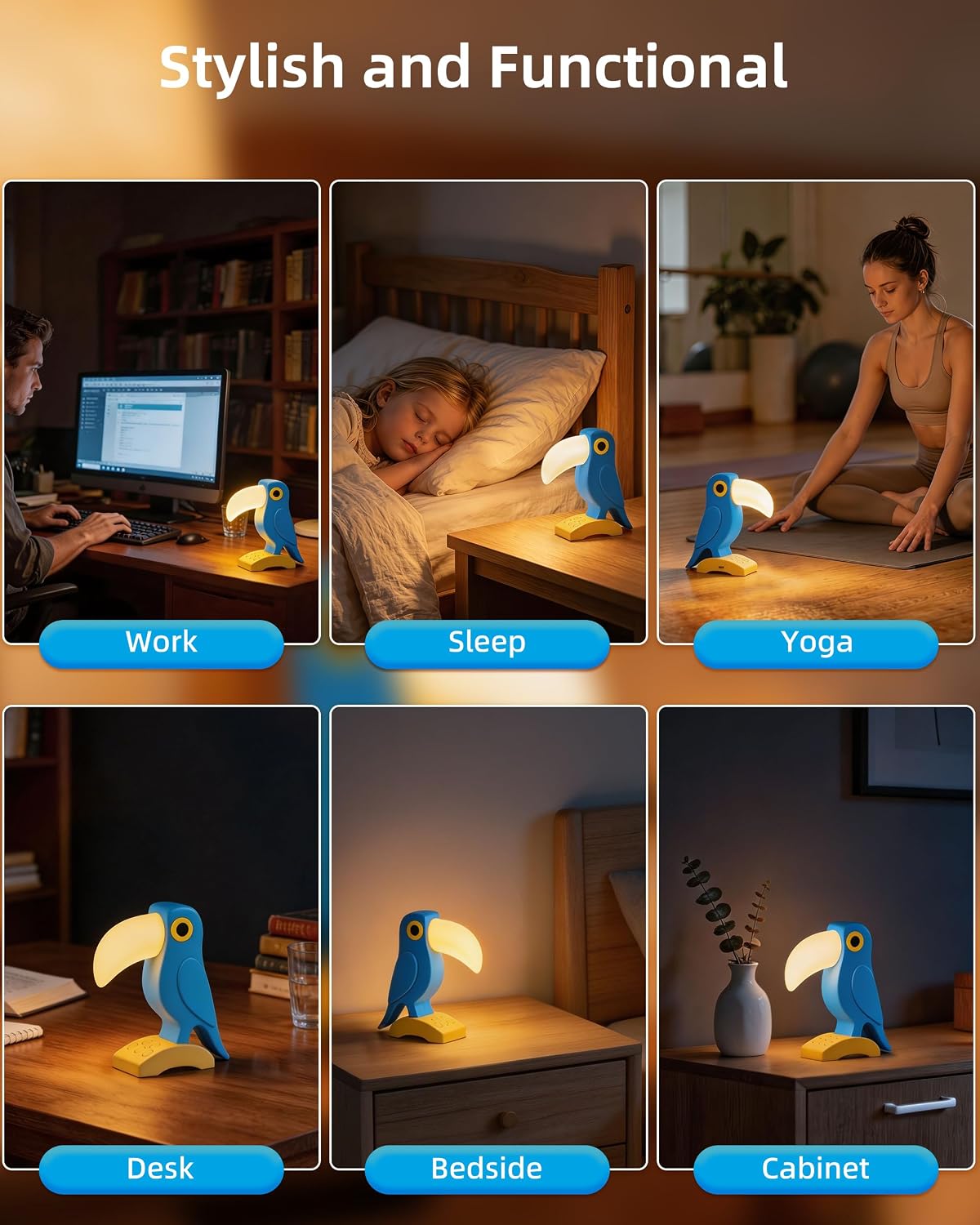White Noise Sound Machine With 30 Soothing Sounds 7 Colors Night Light, Toucan White Noise Machine for Kids Adults Sleep Machines 5 Volume…