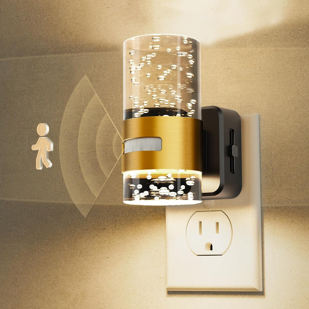 L LOHAS LED Motion Sensor Night Light, Dimmable Night Lights Plug into Wall, Acrylic Nightlight with 0-100 LM Adjustable Brightness, 3000K…