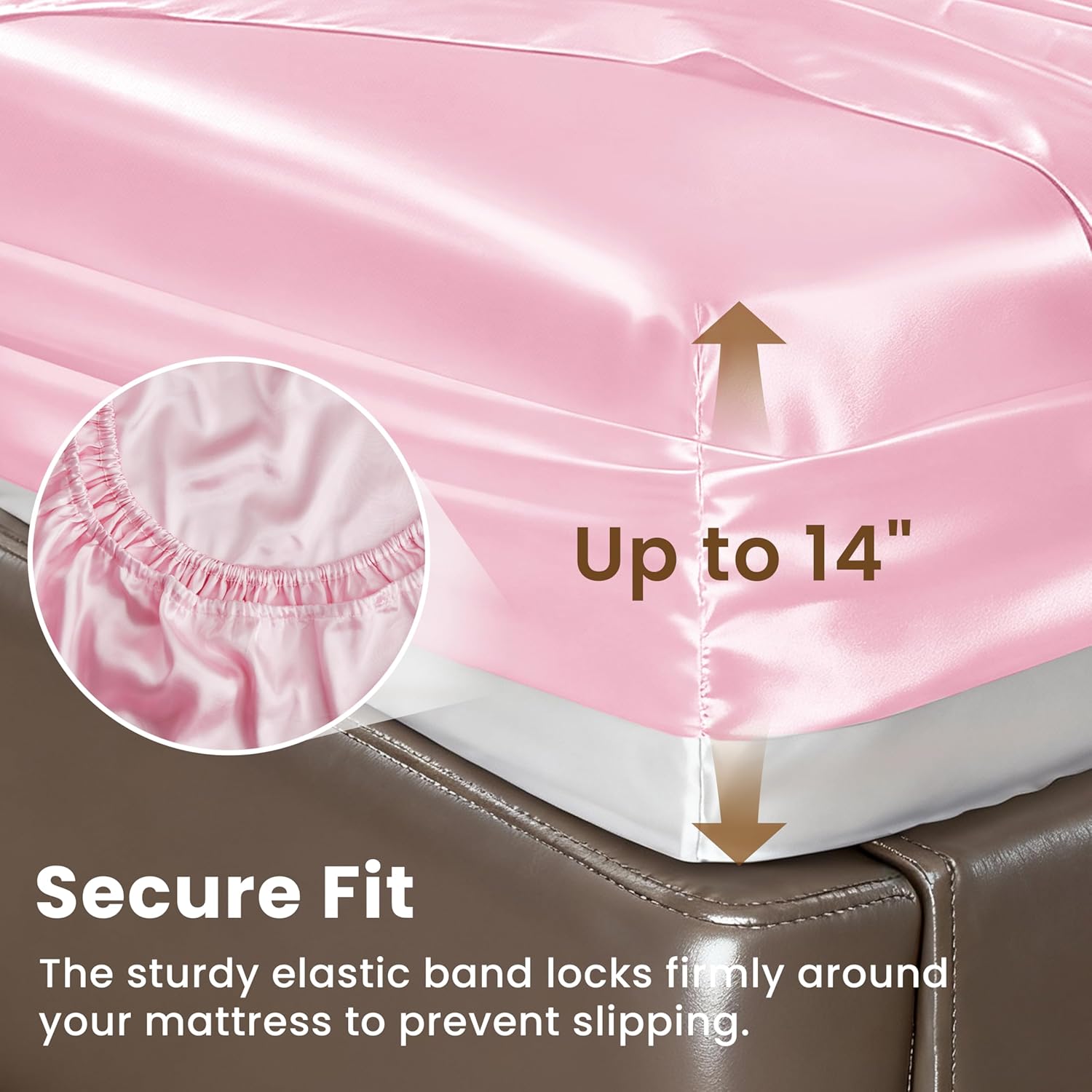 Lovescabin Love's cabin 4Piece California King Satin Bed Linen Set, Pink Silky Satin Sheets, Deep Pocket, Luxury Silk Feel, 1 Flat, 1 Fitte…