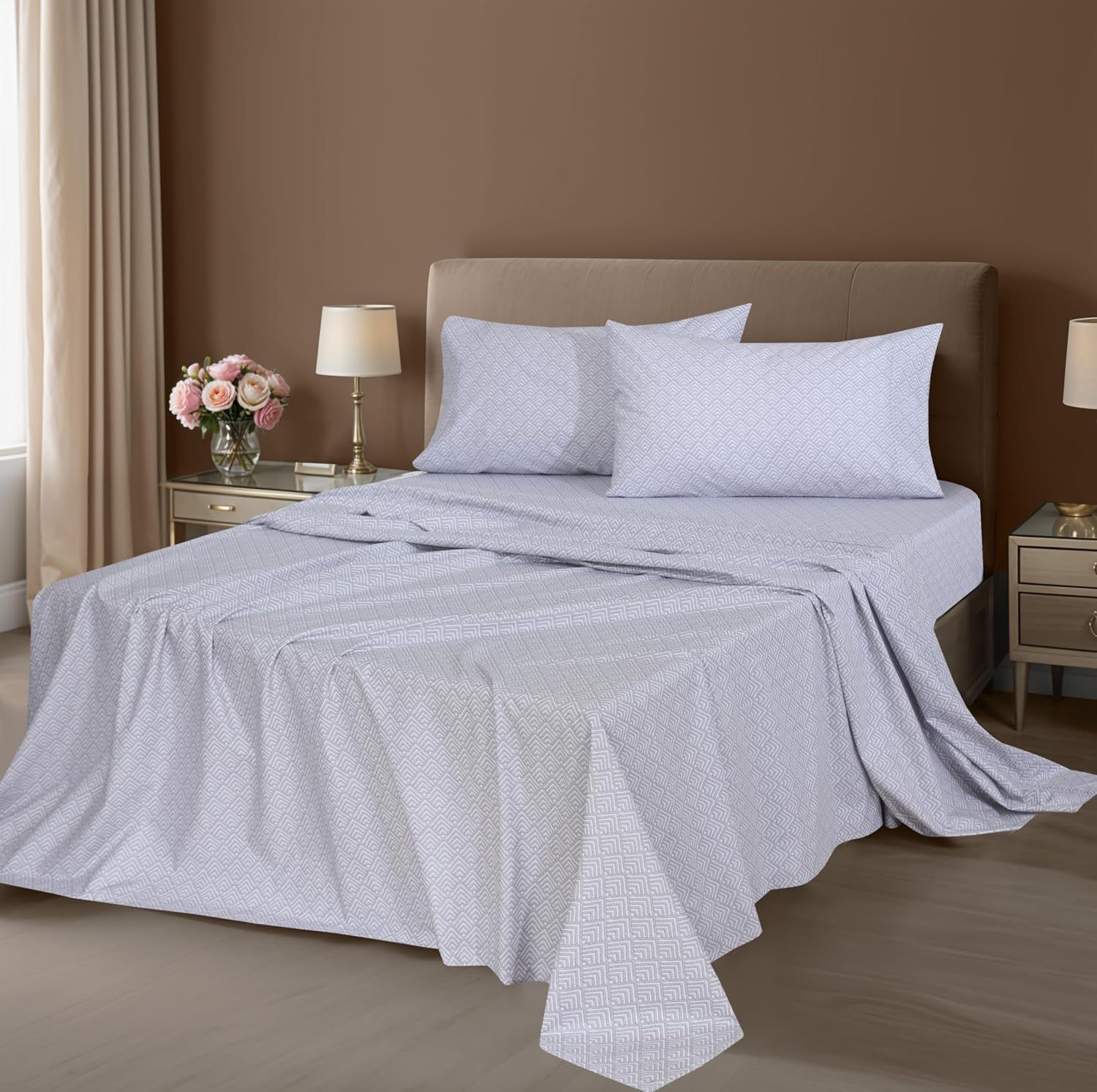 Zoyer 100% Cotton Sheets – Full Size Percale Bedding, Cooling & Breathable, Durable with a Crisp, Soft & Comfortable Feel, 16" Deep Pocket,…