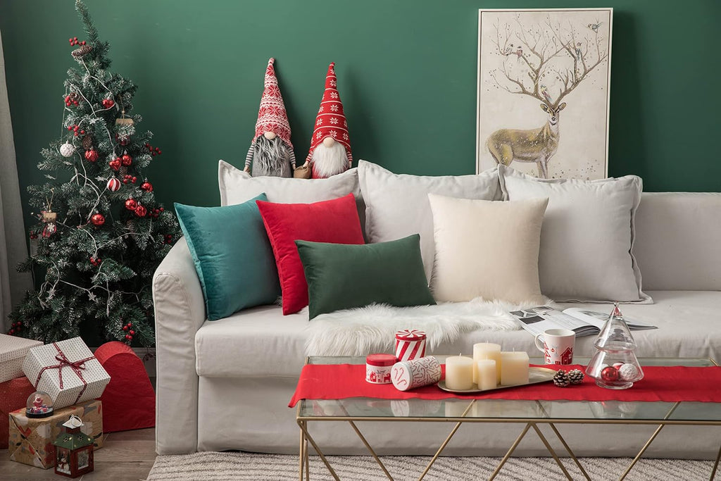 Miulee Velvet Pillow Cover Soft Luxury Christmas Decorative Throw Pillow Cover Eruo Sham Single Rectangle Cushion Case Home Decor for Couch…