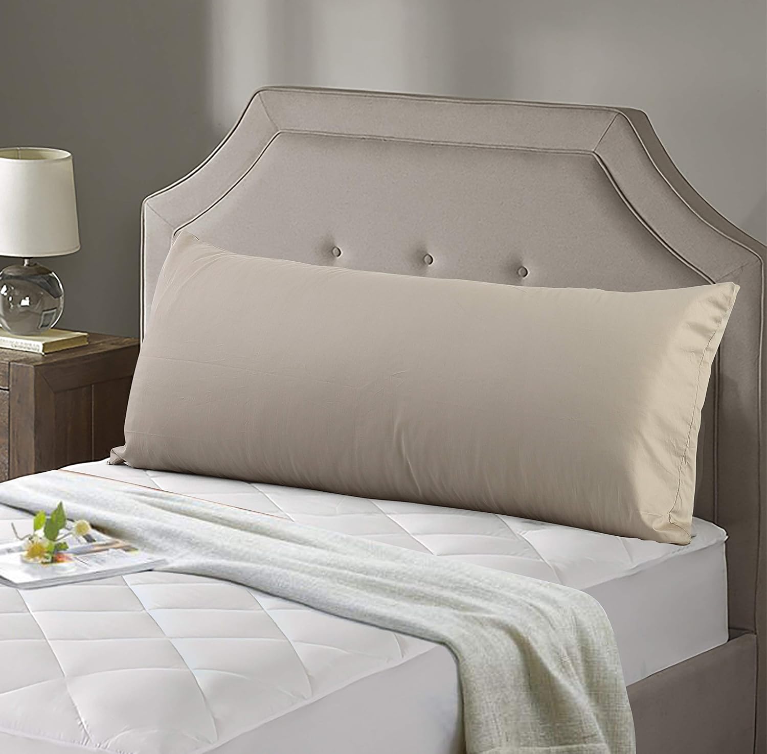 Evolive 100% Cotton Body Pillow Cover 21"x54", 300 Thread Count Soft Breathable Pillowcase with Hidden Zipper, Smooth Durable Replacement C…