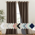 NICETOWN Coffee Vintage Linen 100% Blackout Curtains for Living Room, Thermal Insulated Curtains 102" Long, Noise Reducing Window…