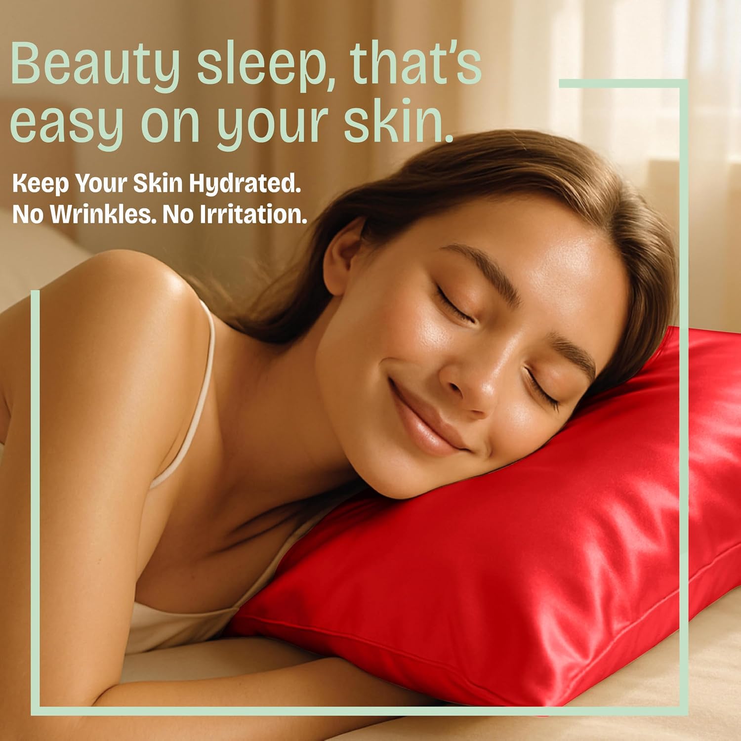 Blissford Satin Pillowcase with Zipper, for Hair and fabric comfort, Feels Soft and Cool Like a Silk Pillowcase, Red Satin Pillow Cases…