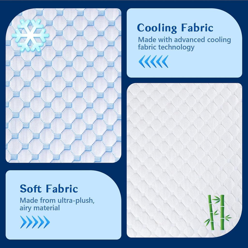 Iwacool Flat Pillows for Sleeping Thin Memory Foam Pillows for Stomach and Back Sleepers, Cooling Gel Stomach Sleeping Pillow for Hot Sleep…