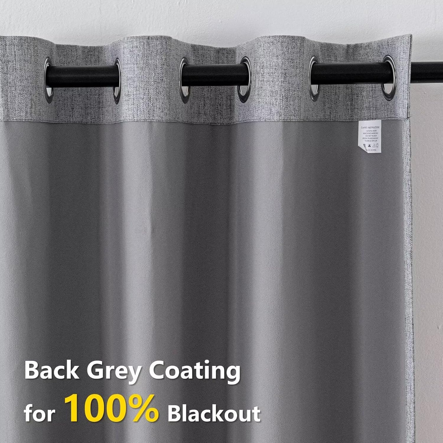 IGEMAEVE Blackout Curtains Customsize for Bedroom,100% Black Out Curtains 1 Panel Thermal Insulated Room Darkening Drapes Light Grey…