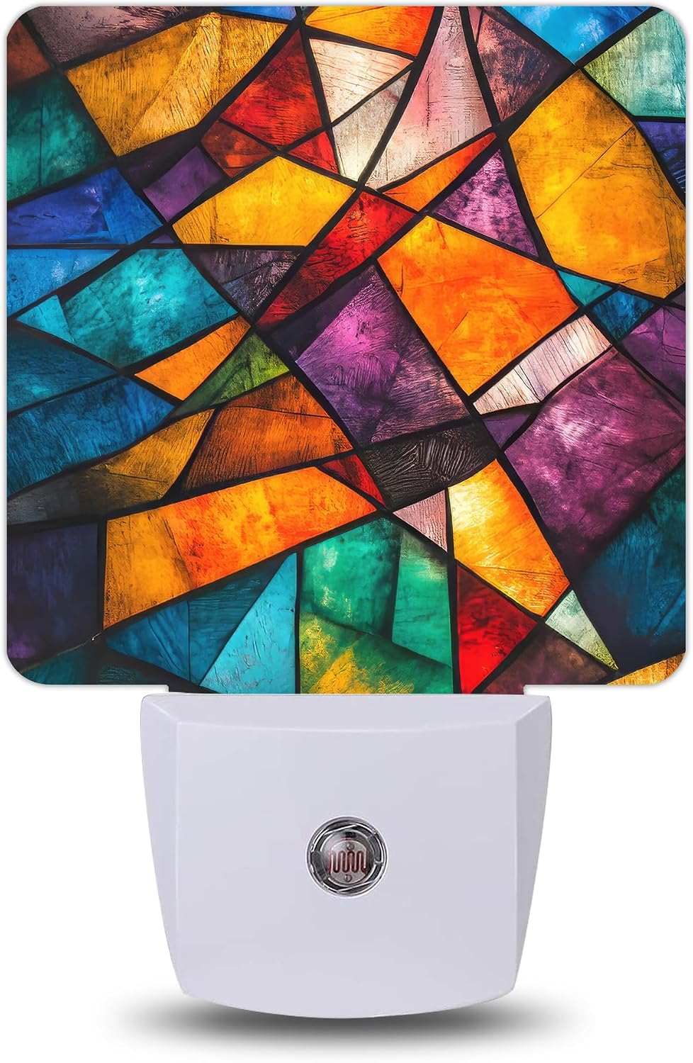 Colorful Stained Glass Mosaic Night Lights Plug into Wall, Night Light with Dusk to Dawn Sensor for Bedroom Bathroom Kitchen Hallway…