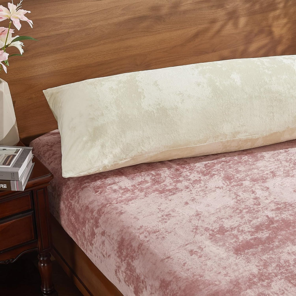BEDELITE Velvet Body Pillow Cover with Zipper, Soft and Plush 20x54 Long Pillow Case, Velvety Smooth and Cozy Body Pillow Pillowcase for…