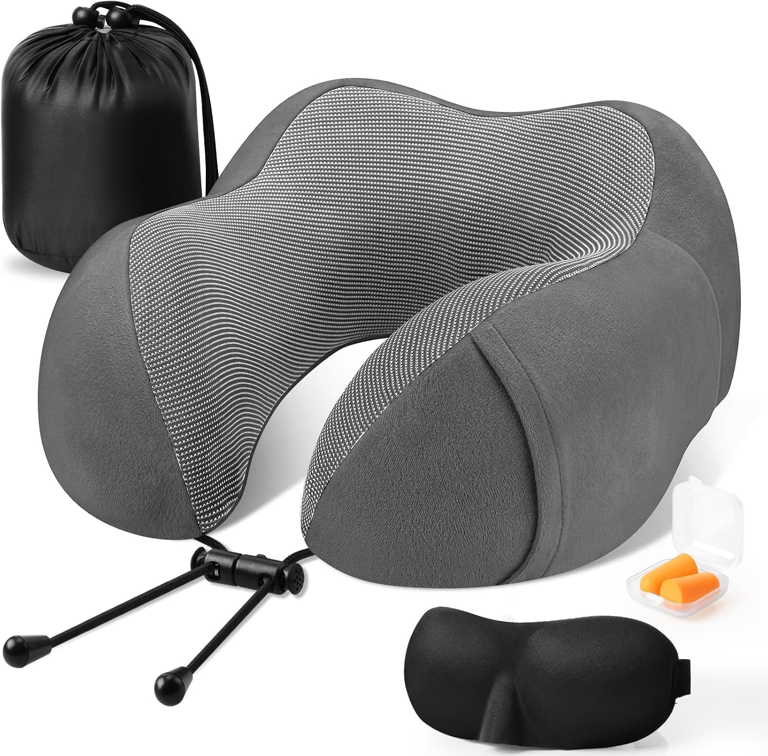 CloudBliss Travel Pillow Premium Memory Foam, Comfortable & Supportive Neck Pillow, Sleeping Neck Pillows for Travel, Airplane Pillow for…