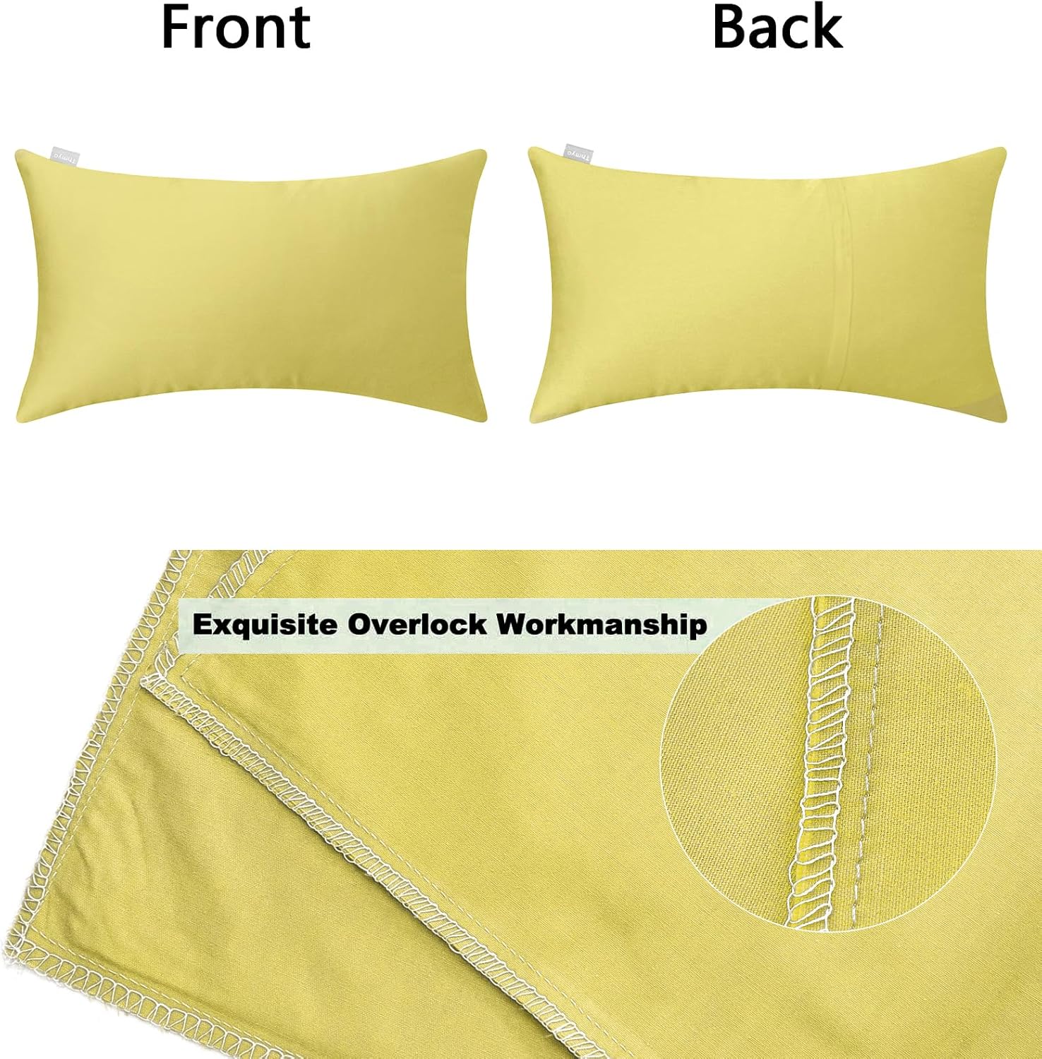 Thmyo 4-Pack 100% Cotton Lumbar Comfortable Solid Decorative Throw Pillow Case Rectangle Cushion Cover Pillowcase DIY Throw Pillowcase(12x2…
