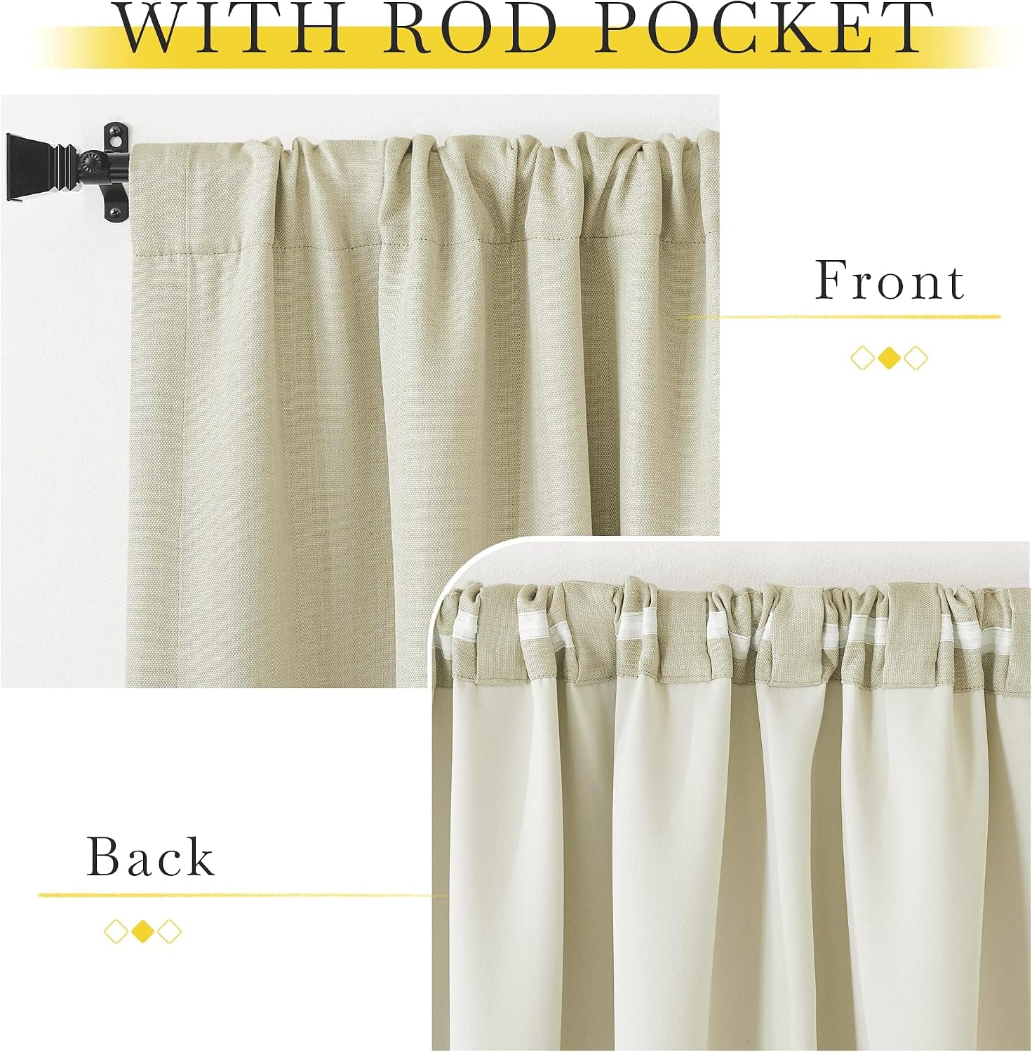 Nicetown Room Darkening Bedroom Curtains 84 inches Long, Pinch Pleated Curtains Faux Linen Blend Light Blocking Noise Canceling Thermal Dra…