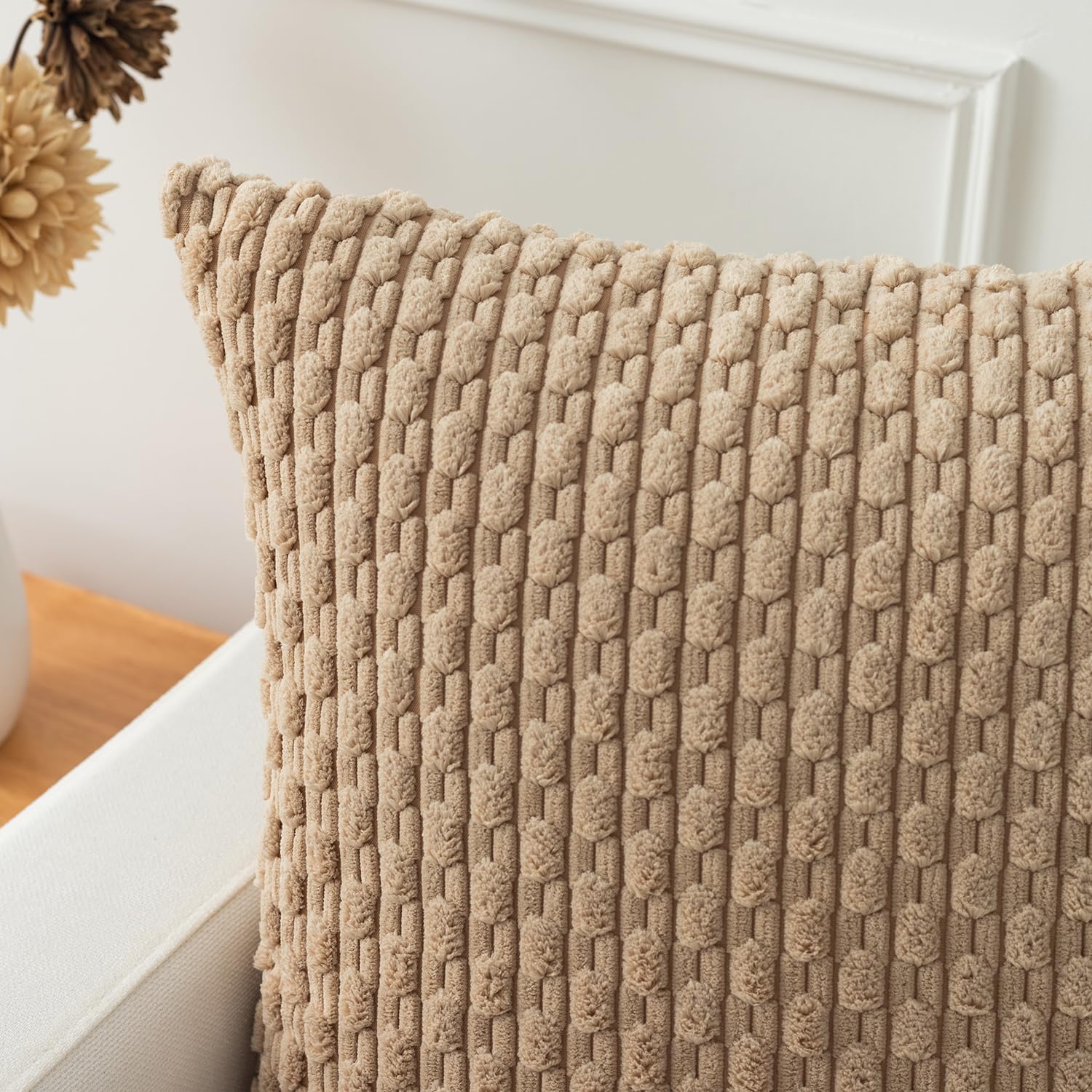 KevinTextile Kevin Textile 14x24 Inch Pillow Cover 1 Pack Boho Decorative Soft Striped Corduroy Lumbar Farmhouse Solid Color Accent Rectang…