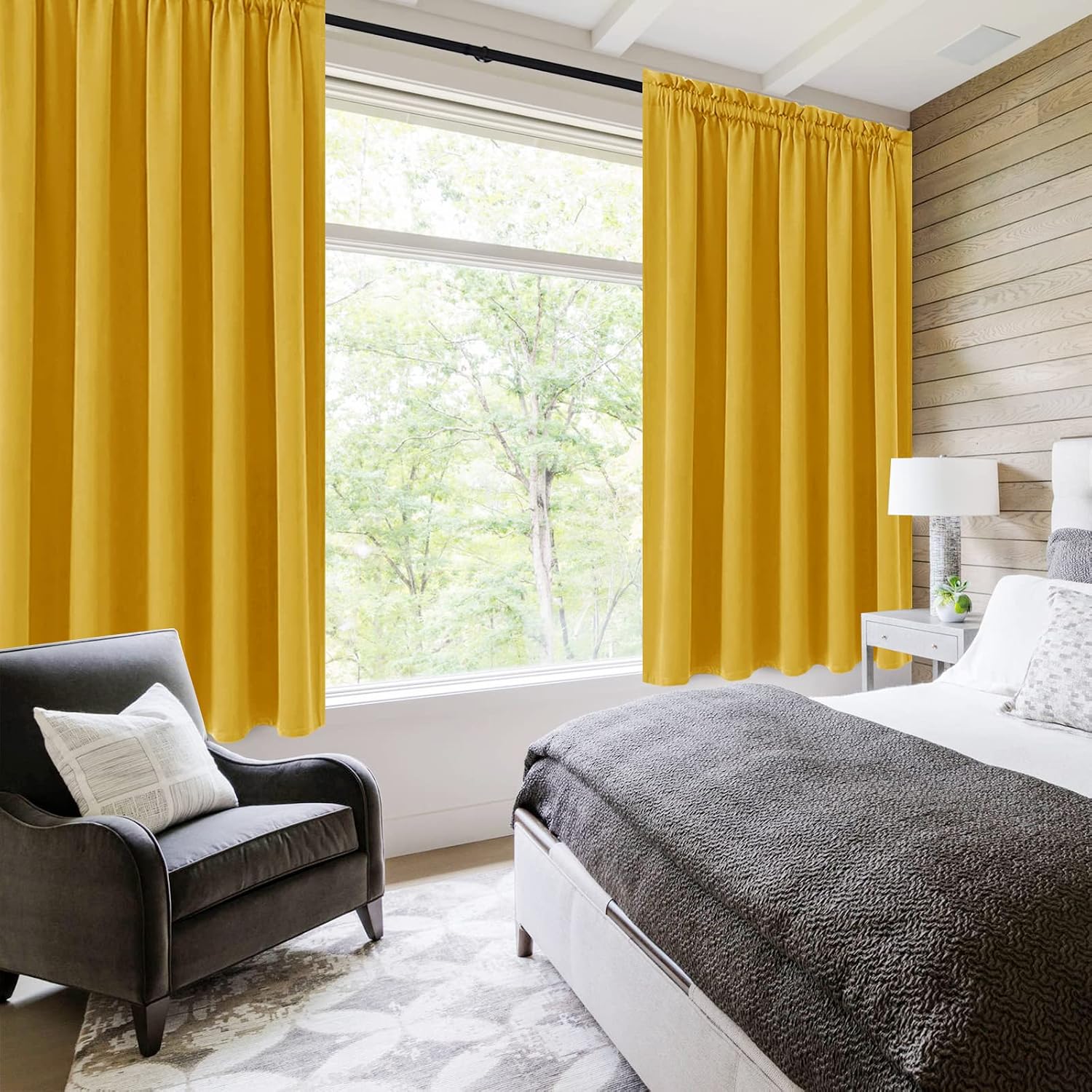 DWCN Thermal Short Blackout Curtains for Small Window, Energy Saving Room Darkening Curtains for Nursery/Bedroom/Kitchen(W60 x L36inch…