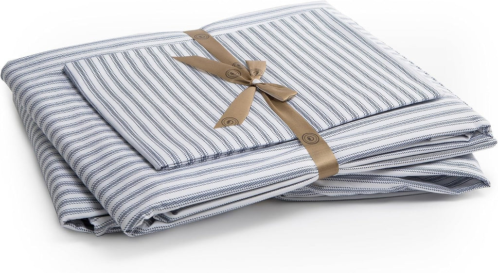 Perupima Peru Pima 415 Thread Count Percal Queen Sheet Set - 100% Peruvian Pima Cotton, 4 Piece (Flat, Fitted, 2 Pillowcases) - Cooling, Cr…