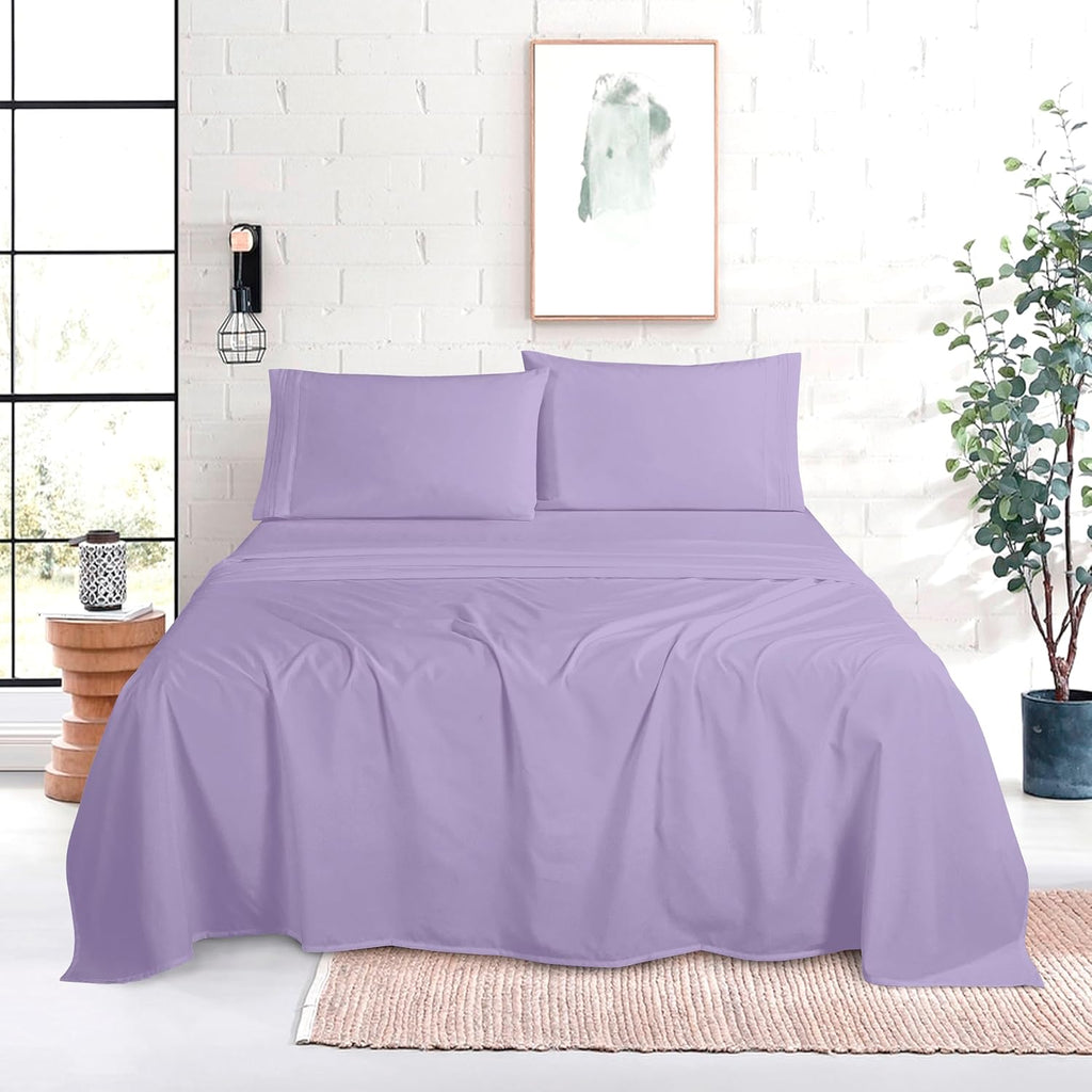 MocassiLuxuryBedding Mocassi Twin XL Size 4-Piece Bed Sheet Set - 1800 Hotel Quality Microfiber 18-24 Inches Extra Deep Pocket Fitted Sheet…