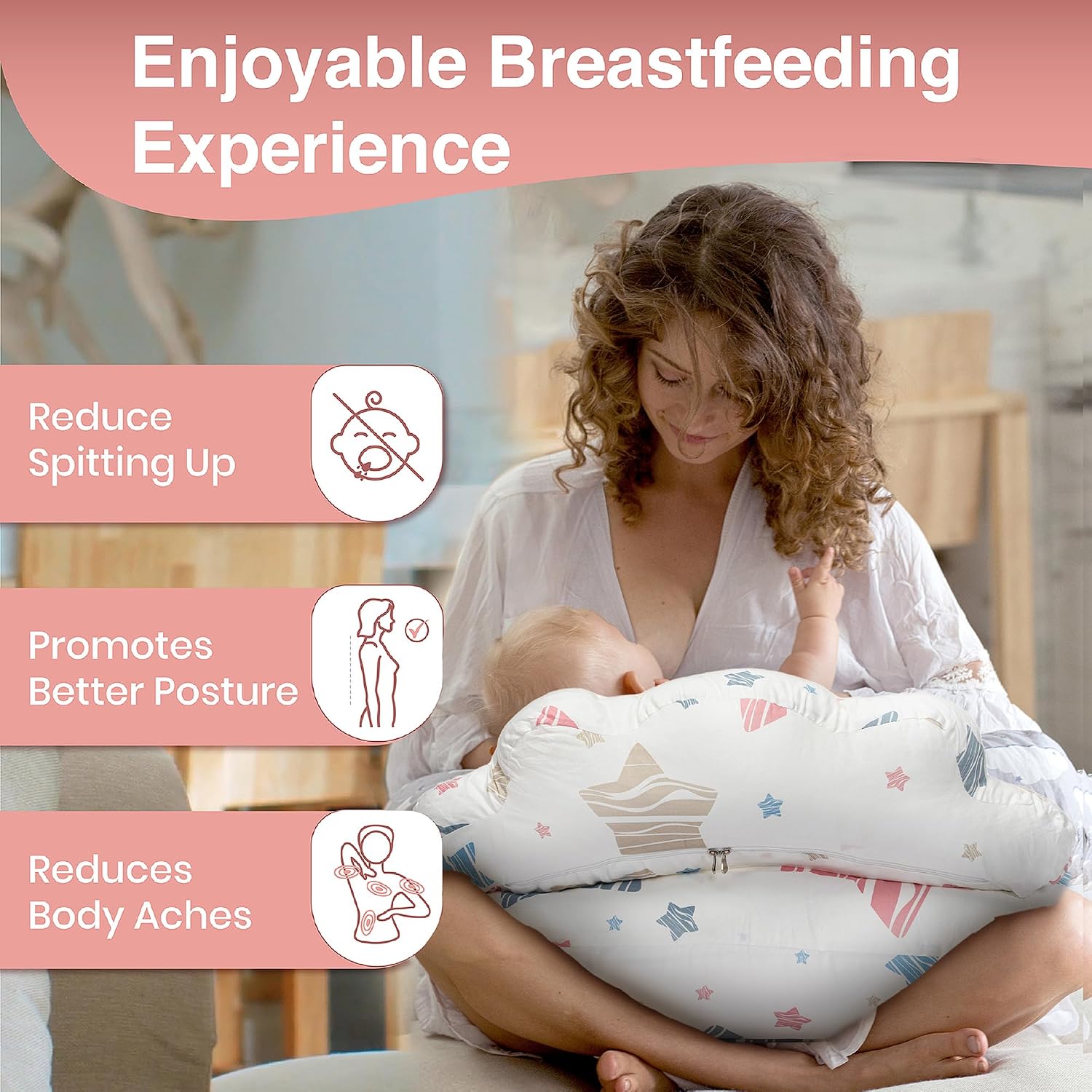 PILLANI Nursing Pillow for Breastfeeding & Bottle Feeding, Original Breast Feeding Pillow for Mom & Baby, Removable Cotton Cover…