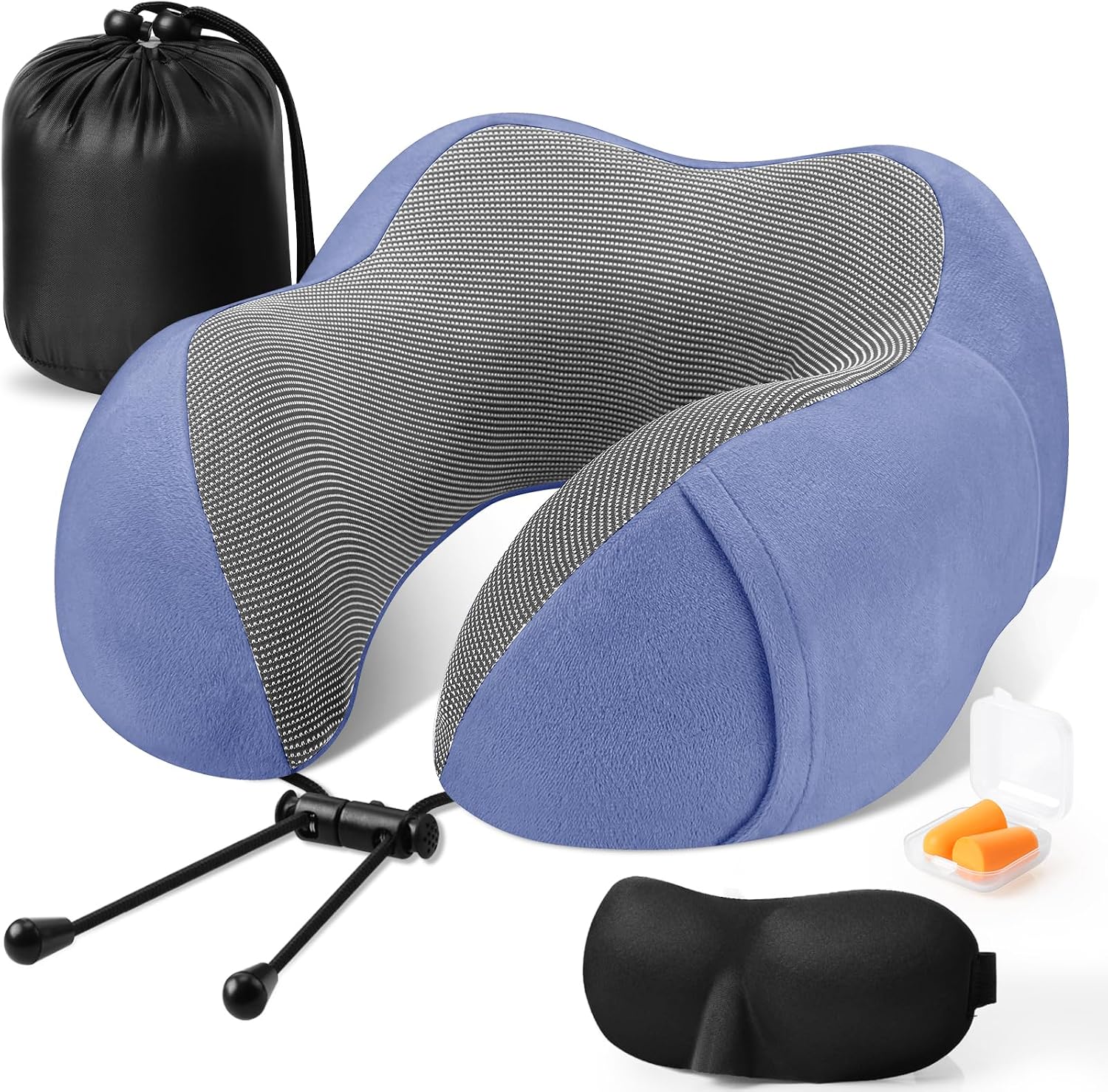 CloudBliss Travel Pillow Premium Memory Foam, Comfortable & Supportive Neck Pillow, Sleeping Neck Pillows for Travel, Airplane Pillow for…