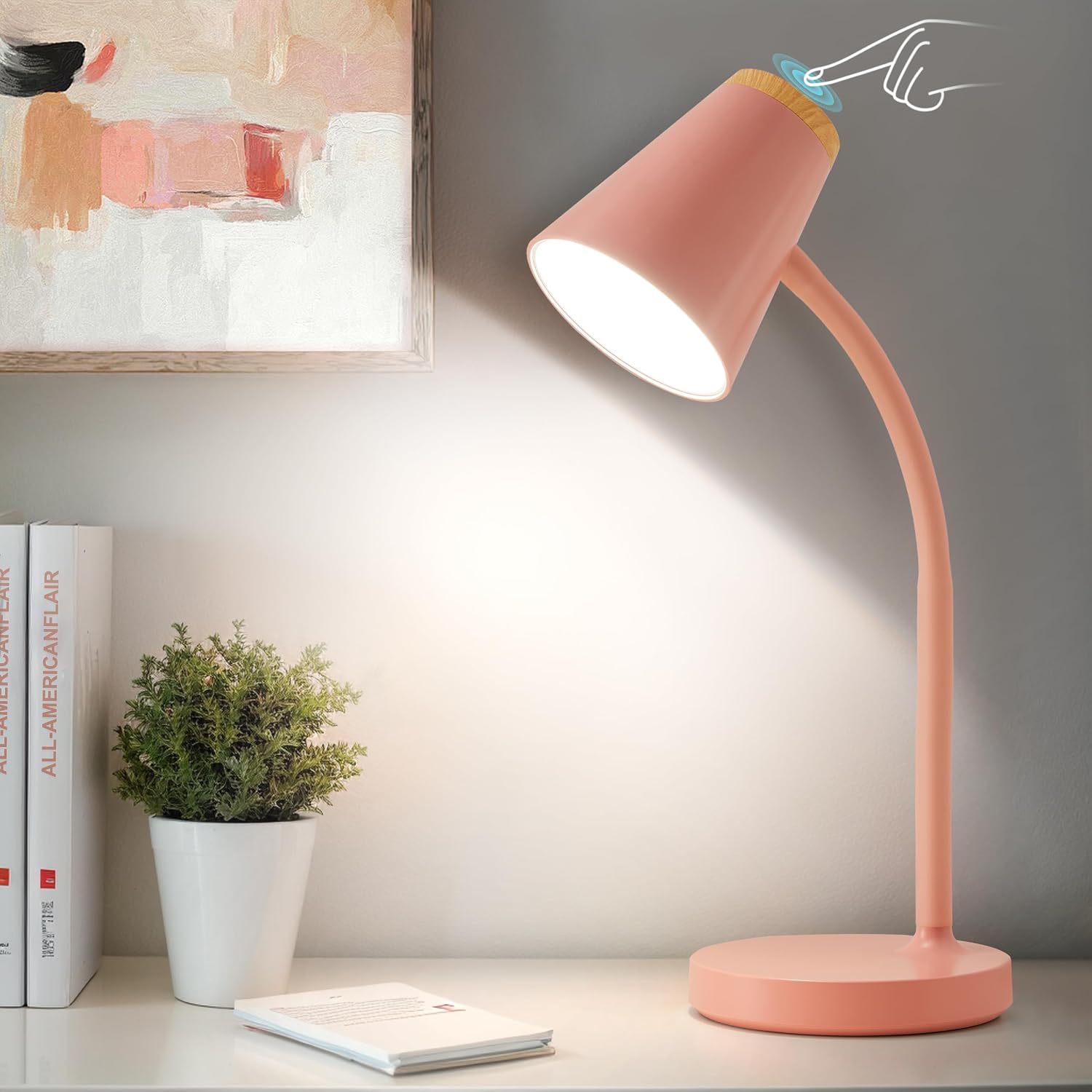 WelcometoEJIAXIN EJIAXIN Desk Lamps for Home Office - Small LED Desk Lamp Touch Dimmable Reading Light for College Dorm Room - Adjustable F…