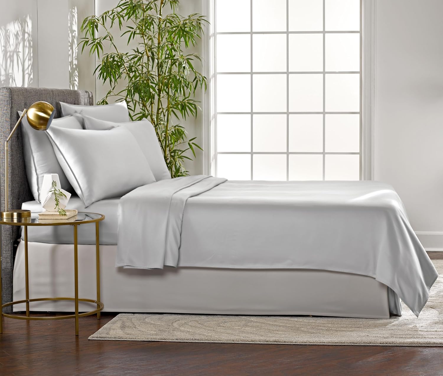 PureBamboo Pure Bamboo King Sheets, Genuine 100% Organic Viscose Derived from Bamboo Bed Sheet Set, Luxuriously Soft & Cooling, Double Stit…