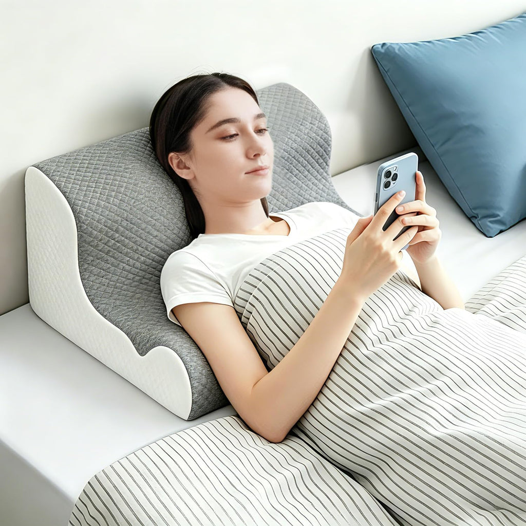 Zerora Reading Pillow for Sitting Up in Bed Rest, Lumbar Neck Support Pillow with Back Support, Home Bedroom Sofa Dorm Essentials for…