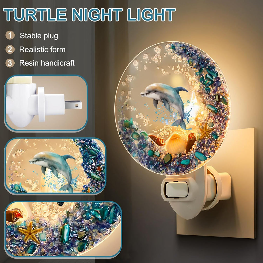 Hortsun Plug in Seashell Night Light Ocean Sea Animal Decorative Night Light Plug in Beach Lamps Vintage Ocean Lamps for Adult for Home…