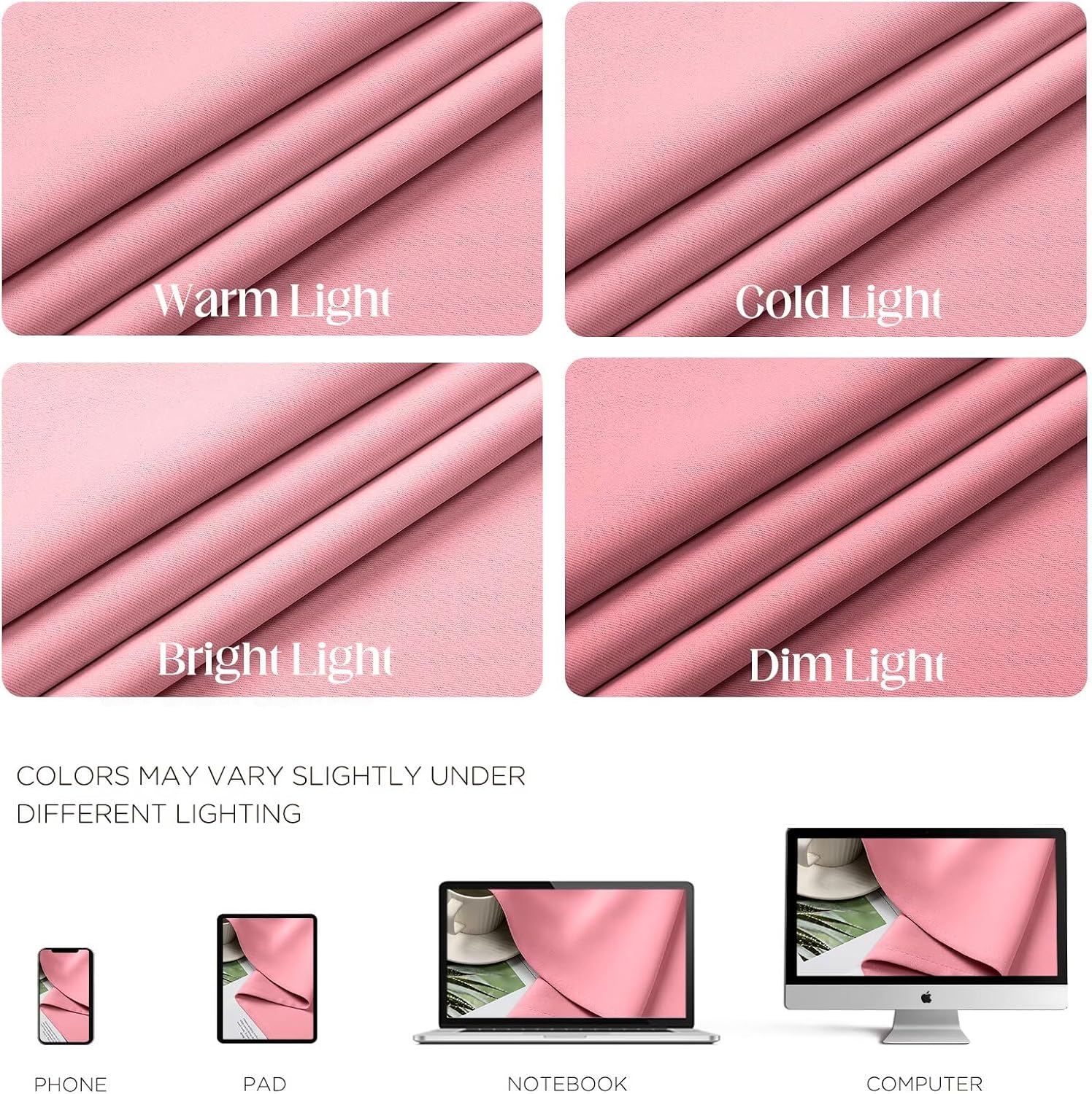 CUCRAF Custom Pink Blackout Curtains 1 Panel Set, Thermal Insulated Grommet Room Darkening Curtain for Living Room Bedroom, Light…