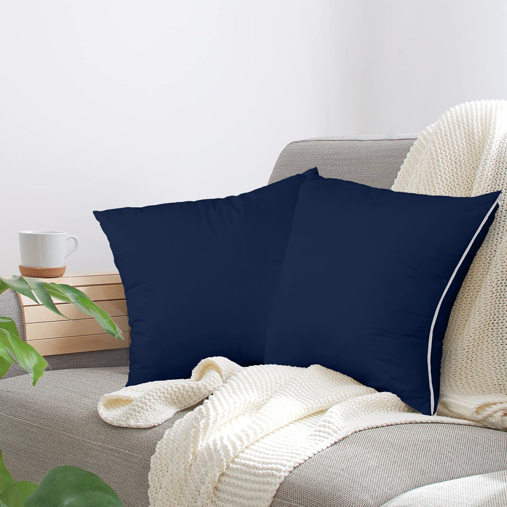 Utopiabedding Utopia Bedding 2 Pack Waterproof Throw Pillow Protectors with Zipper 26 x 26 Inches (Navy), Bed Bug Proof Pillow Case Covers,…